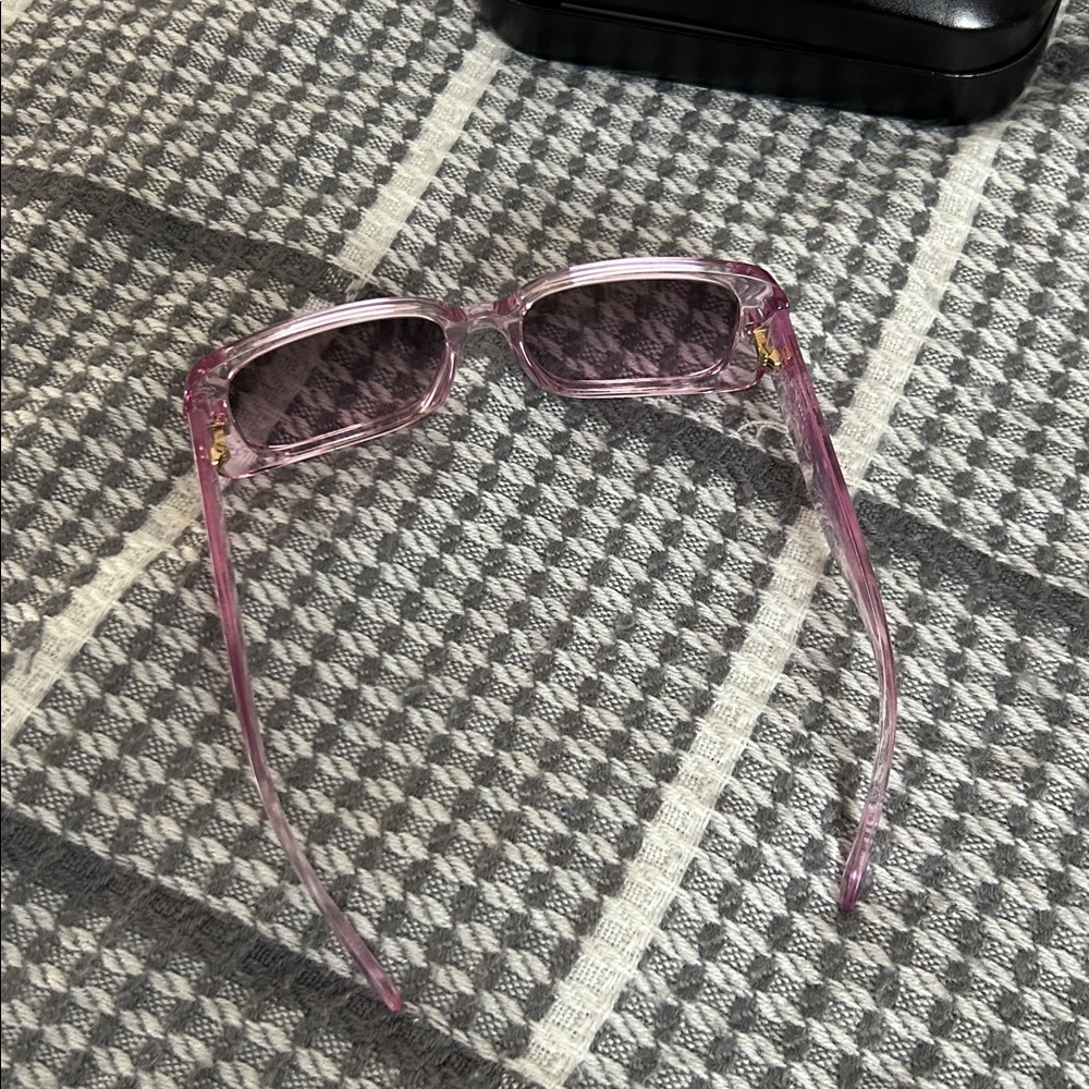 Coach Women's Narrow Rectangle Sunglasses Transparent Pink - Picture 4 of 9
